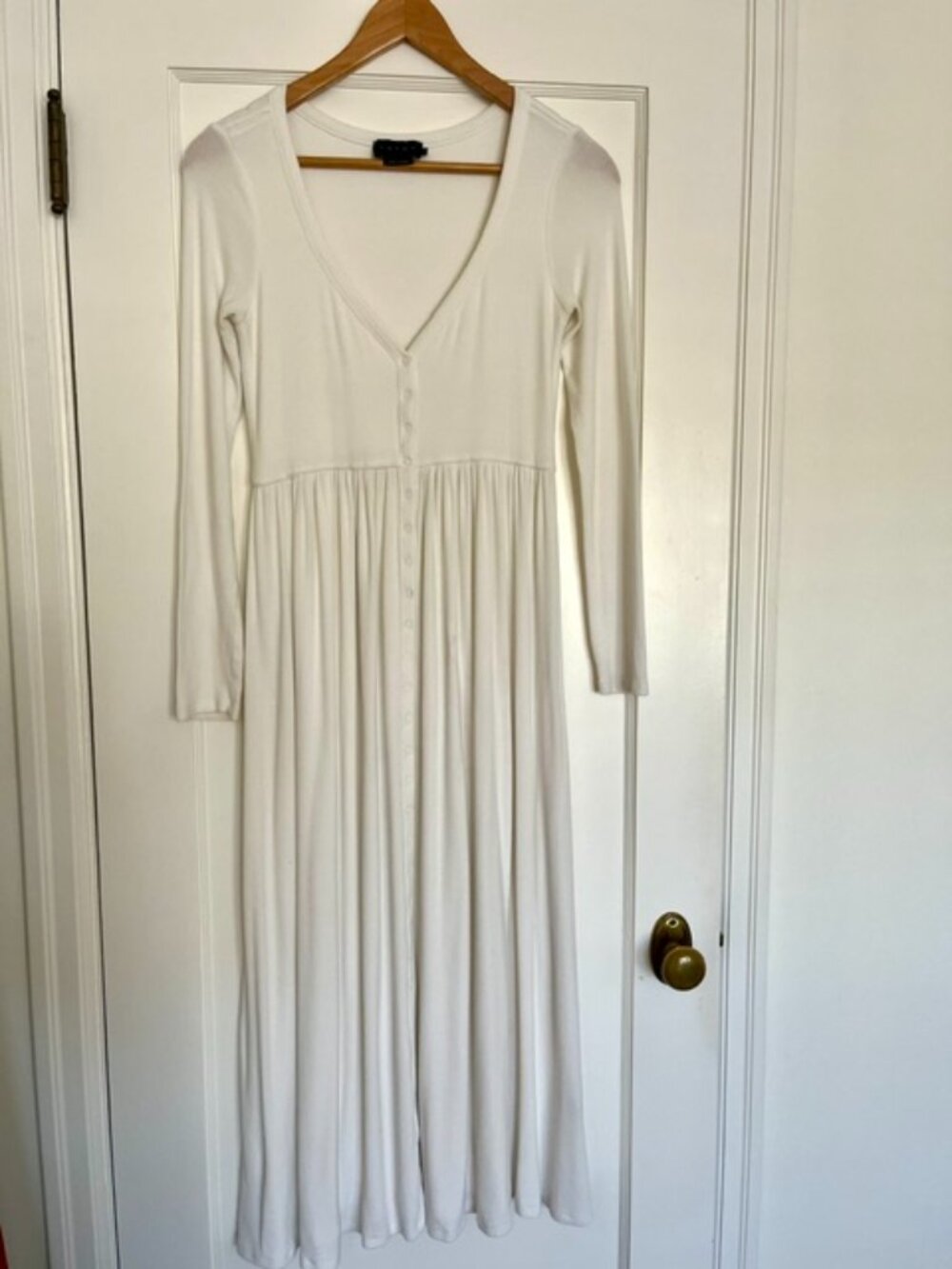 Hatch The Softest Rib Maternity and Nursing Dress in Ivory | Size XS - Picture 3 of 9